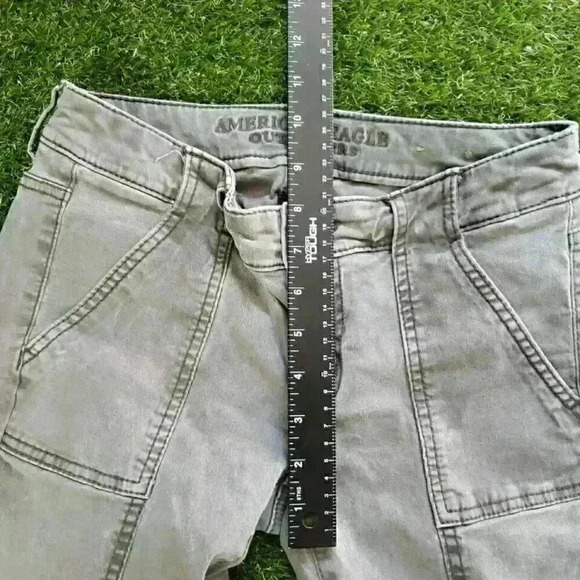 American Eagle Super High Rise Jegging Crop Jeans Sz 0 Next Level Stretch Light - Picture 8 of 9